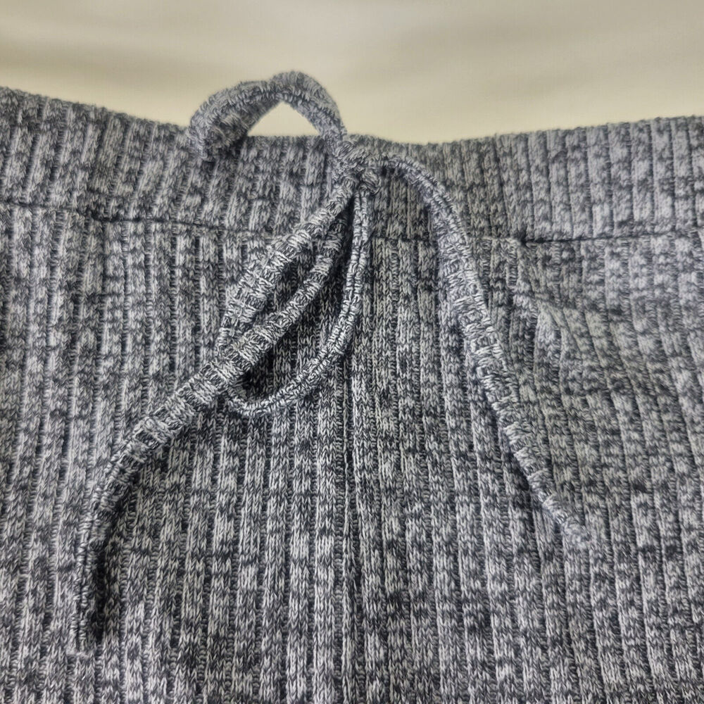 SHEIN Gray Ribbed Knit Drawstring Lounge Shorts - Picture 9 of 11